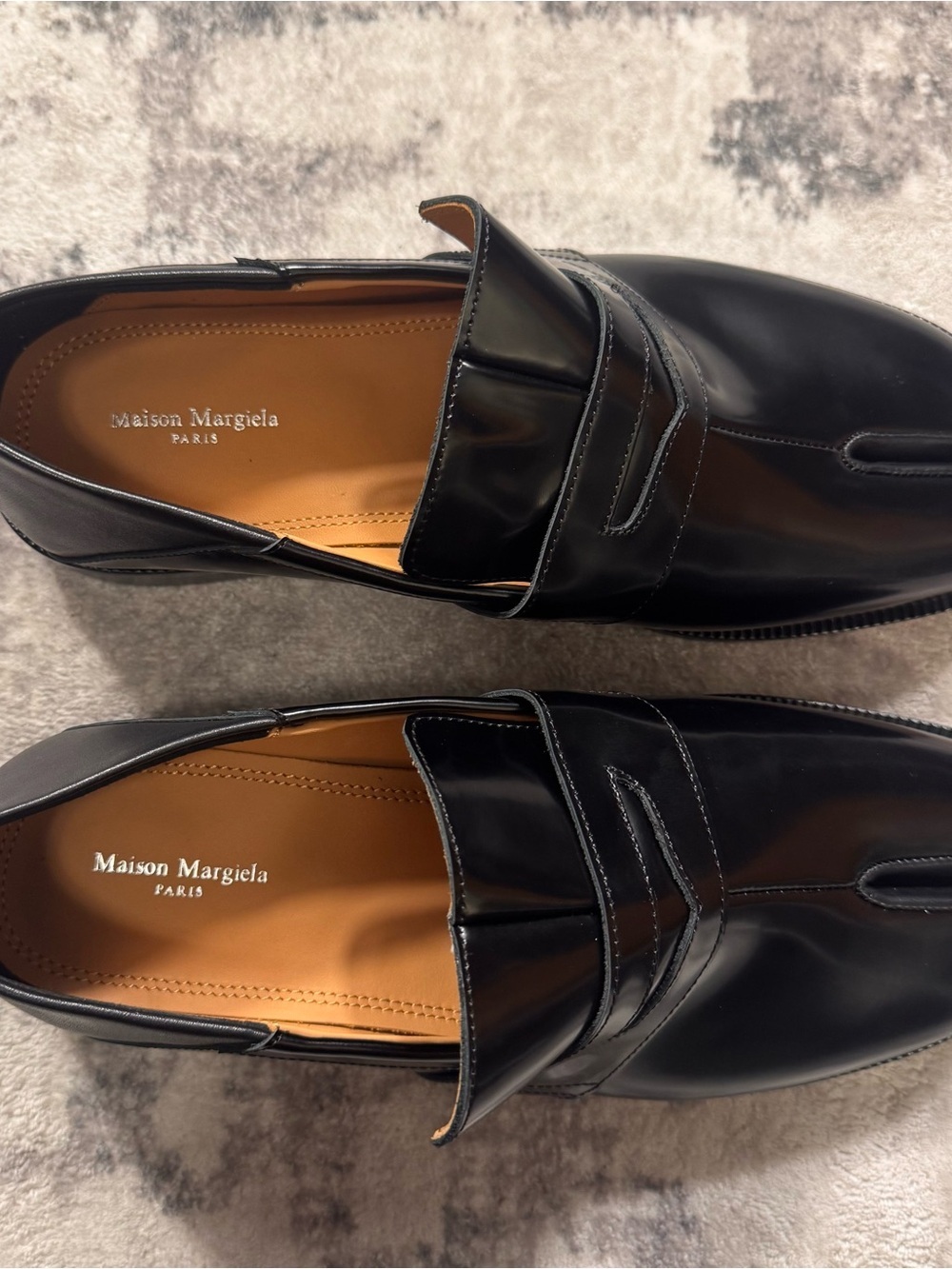 Maison Margiela Black Tabi Leather Loafers Women’s Size EU 38 US 8 - Picture 3 of 8